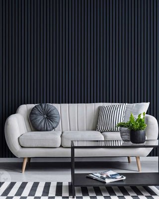 WVH® Acoustic Slat Colour Wall Panels 240cm x 64cm Midnight Blue Colour Acoustic Slat Wall Panels