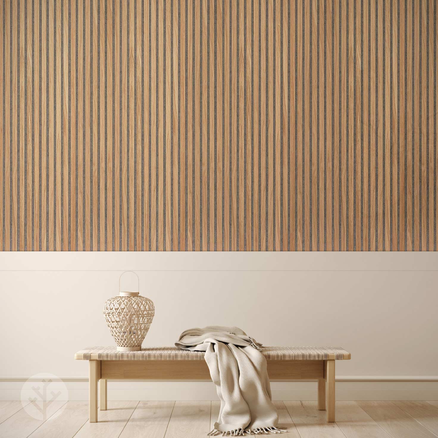 Oak Grey Felt Acoustic Slat Wooden Wall Panels WVH® Luxury