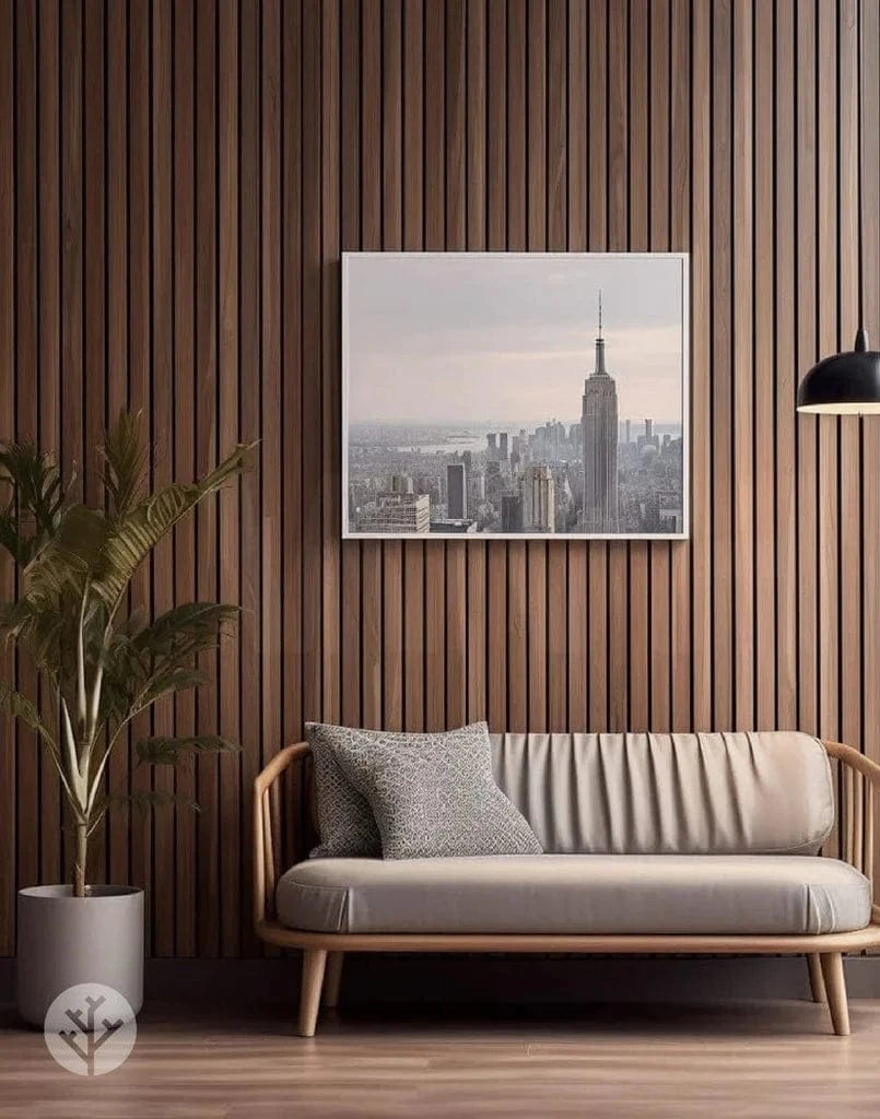 WVH® Australia Acoustic Slat Wood Wall Panels Slatpanel® Luxe American Walnut Acoustic Wide Slat Wood Wall Panels