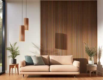 Acoustic Slat Wood Wall Panel in Oak