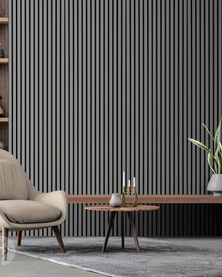 WVH® Acoustic Slat Colour Wall Panels 240cm x 64cm Dusty Grey Colour Acoustic Slat Wall Panels