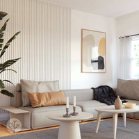 WVH® Acoustic Slat Colour Wall Panels Regular: 240cm x 64cm Snow White Acoustic Slat Wall Panels