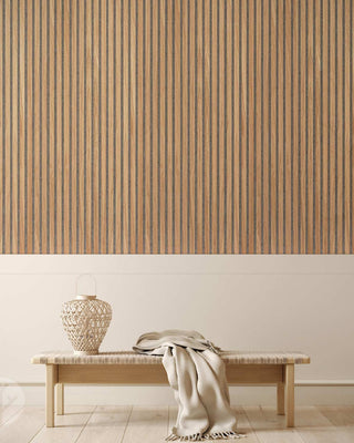WVH® Acoustic Slat Wooden Wall Panels Natural Oak Grey Felt Acoustic Slat Wood Wall Panels installed