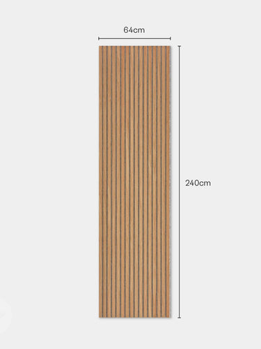 WVH® Acoustic Slat Wood Wall Panels Regular: 240cm x 64cm Natural Oak Grey Felt Acoustic Slat Wood Wall Panels