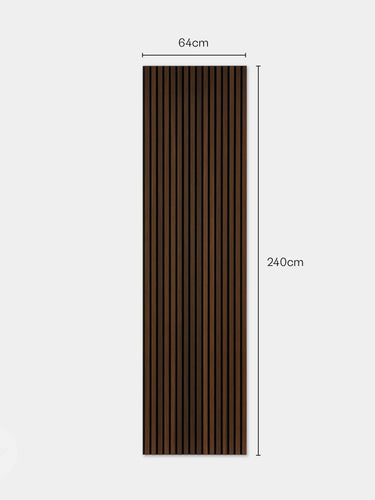 WVH® Acoustic Slat Wood Wall Panels Regular: 240cm x 64cm Smoked Oak Acoustic Slat Wood Wall Panels