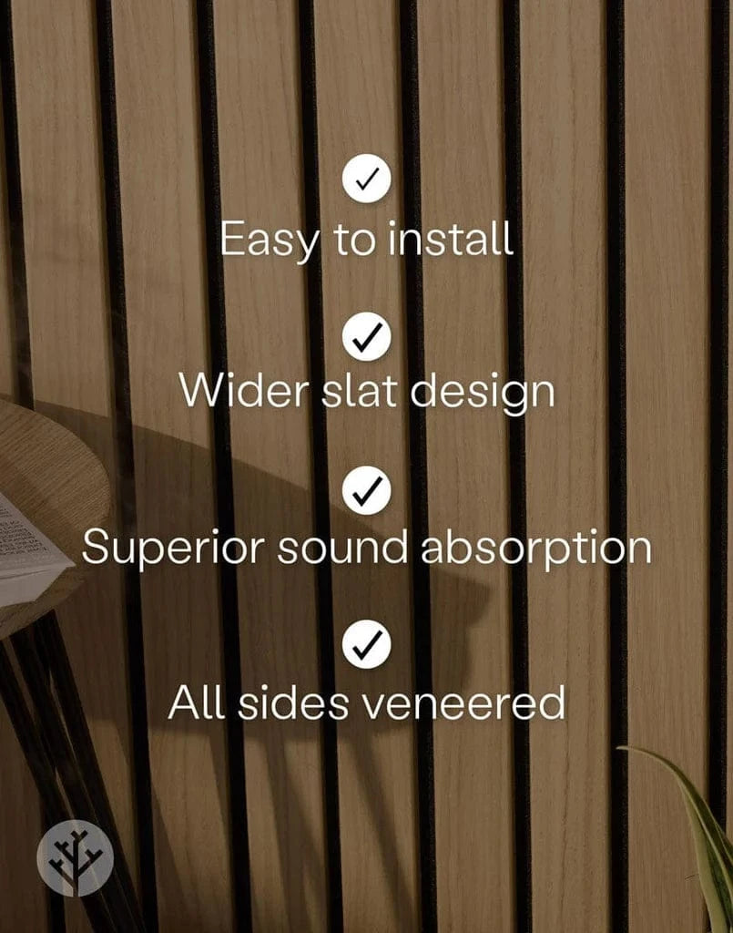 WVH® Australia Acoustic Slat Wood Wall Panels Slatpanel® Luxe American Oak Acoustic Wide Slat Wood Wall Panels