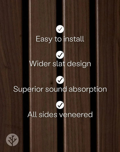 WVH® Australia Acoustic Slat Wood Wall Panels Slatpanel® Luxe American Walnut Acoustic Wide Slat Wood Wall Panels
