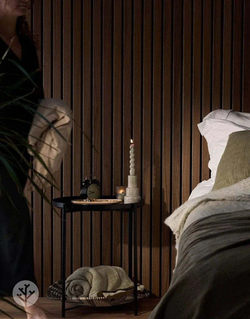 WVH® Australia Acoustic Slat Wood Wall Panels Slatpanel® Luxe American Walnut Acoustic Wide Slat Wood Wall Panels